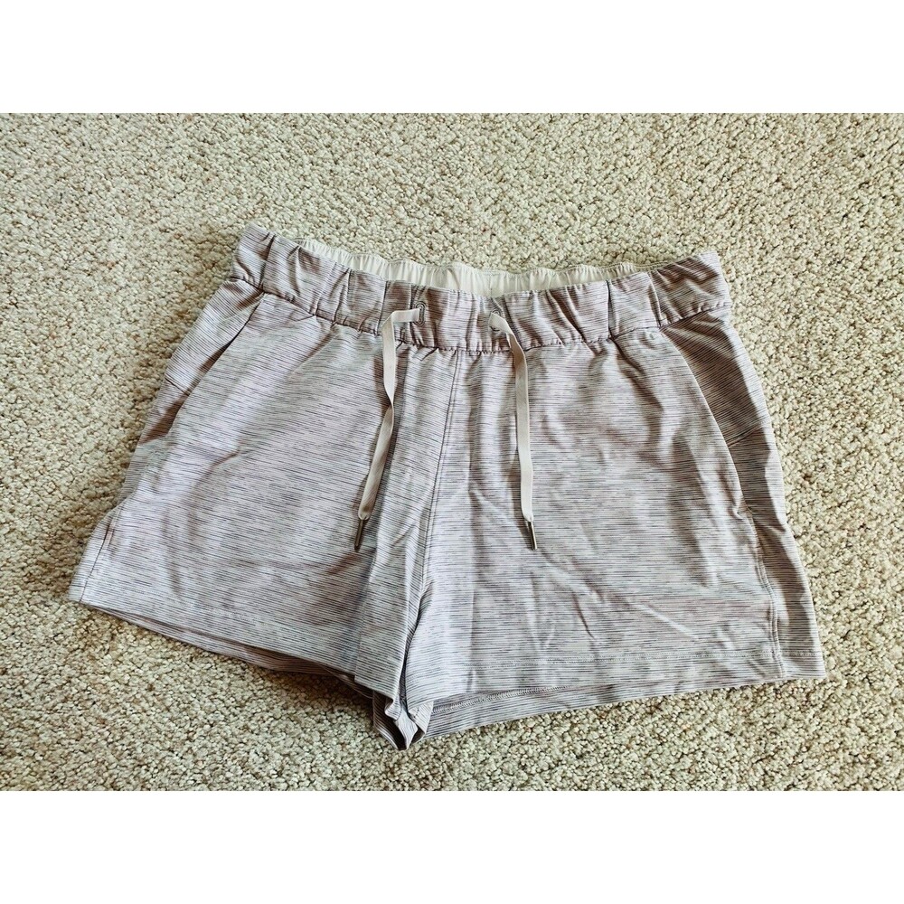 Lululemon Womens On The Fly Gray Space Dye Athletic Workout Sporty Shorts 10